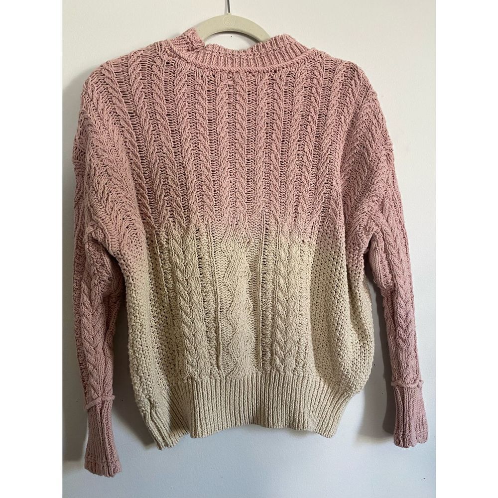Anthropologie- Anthropologie Marci Dip Dye Cable Knit Ombre Sweater - Picture 3 of 12